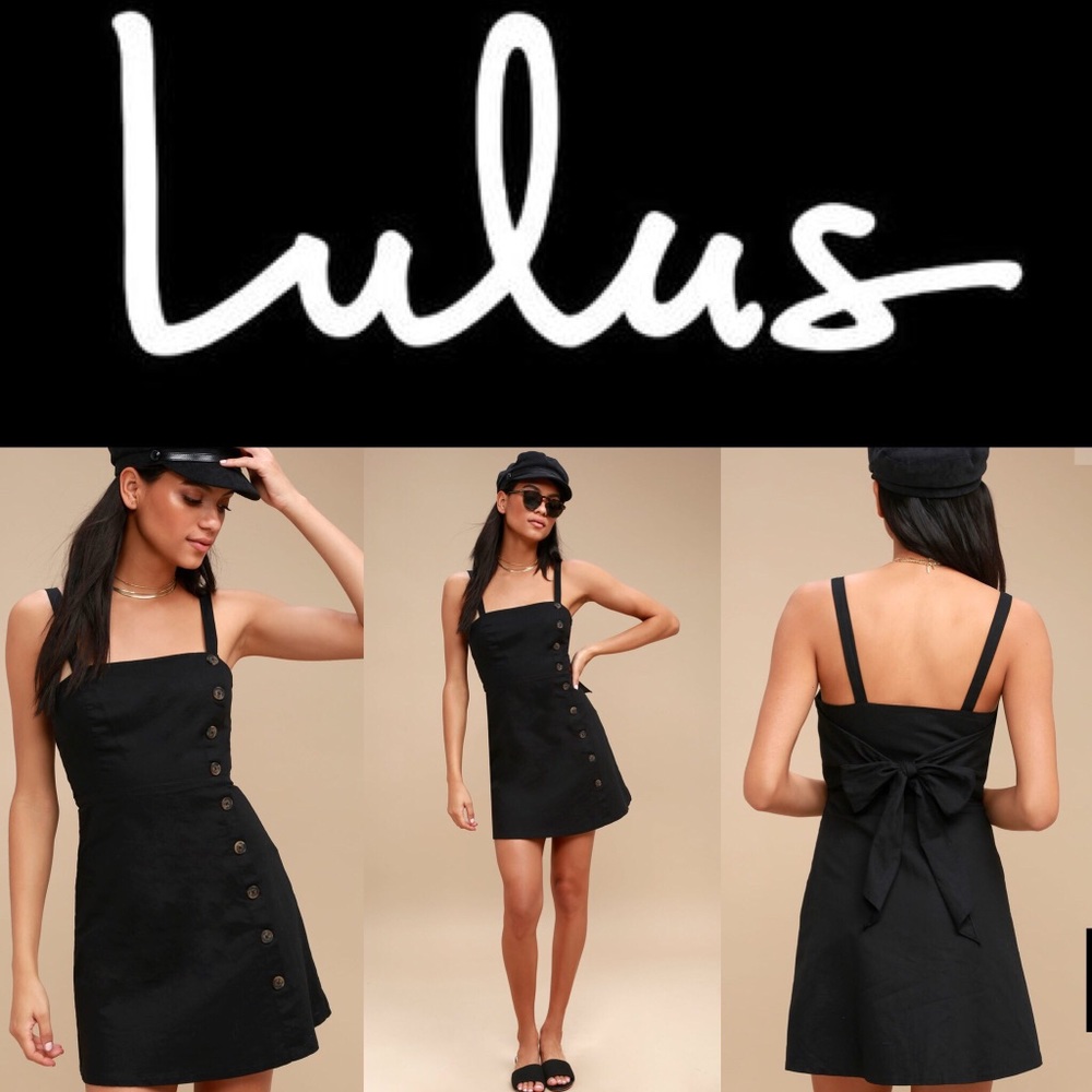 Black Linen mini dress NWT